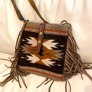 Mcfadin Frayed Aztec Crossbody Bag Sundance